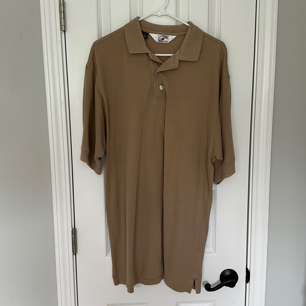 Men’s Cutter an Buck Large Short Sleeve Shirt Tan